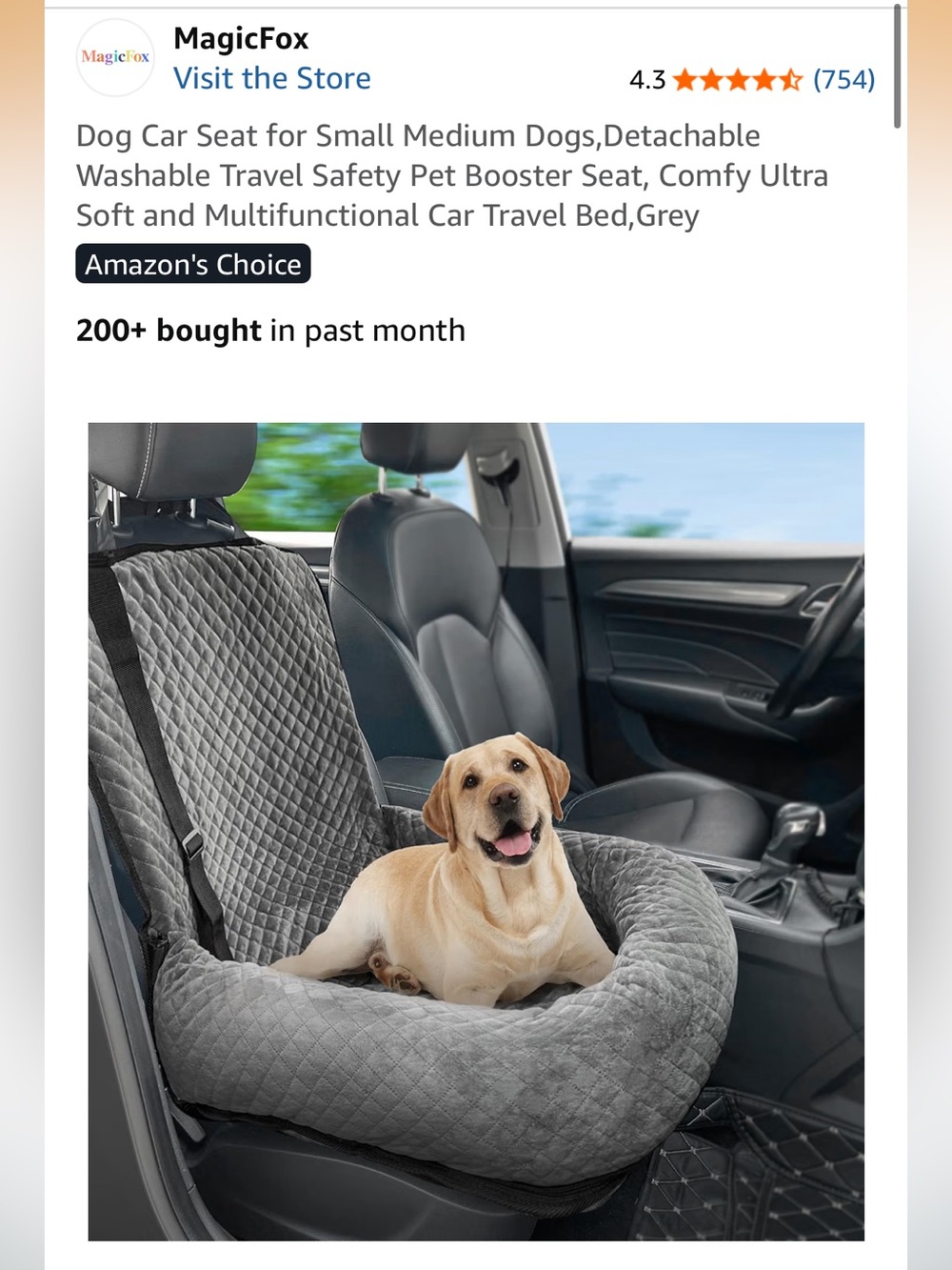 Dog Car Seat for Small Medium Dogs,Detachable Washable Travel Safety Pet Booster
